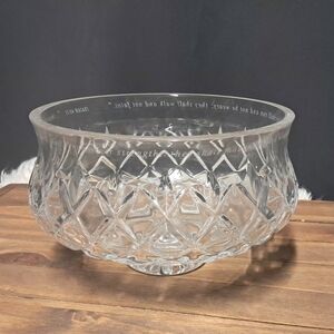Vintage Waterford Crystal Lismore Etched Bible Verse Bowl